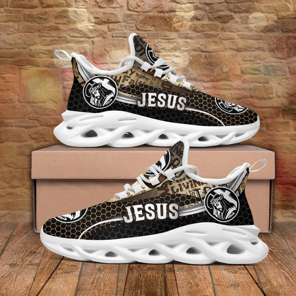 Jesus Yezy Running Sneakers White Black Max Soul Shoes - Christian Shoes For Men And Women