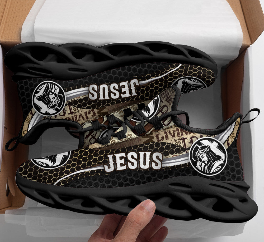 Jesus Yezy Running Sneakers White Black Max Soul Shoes - Christian Shoes For Men And Women