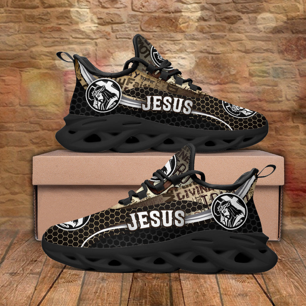 Jesus Yezy Running Sneakers White Black Max Soul Shoes - Christian Shoes For Men And Women