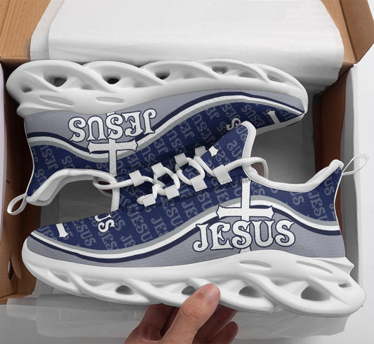 Jesus Yezy Running Sneakers White Blue Max Soul Shoes - Christian Shoes For Men And Women