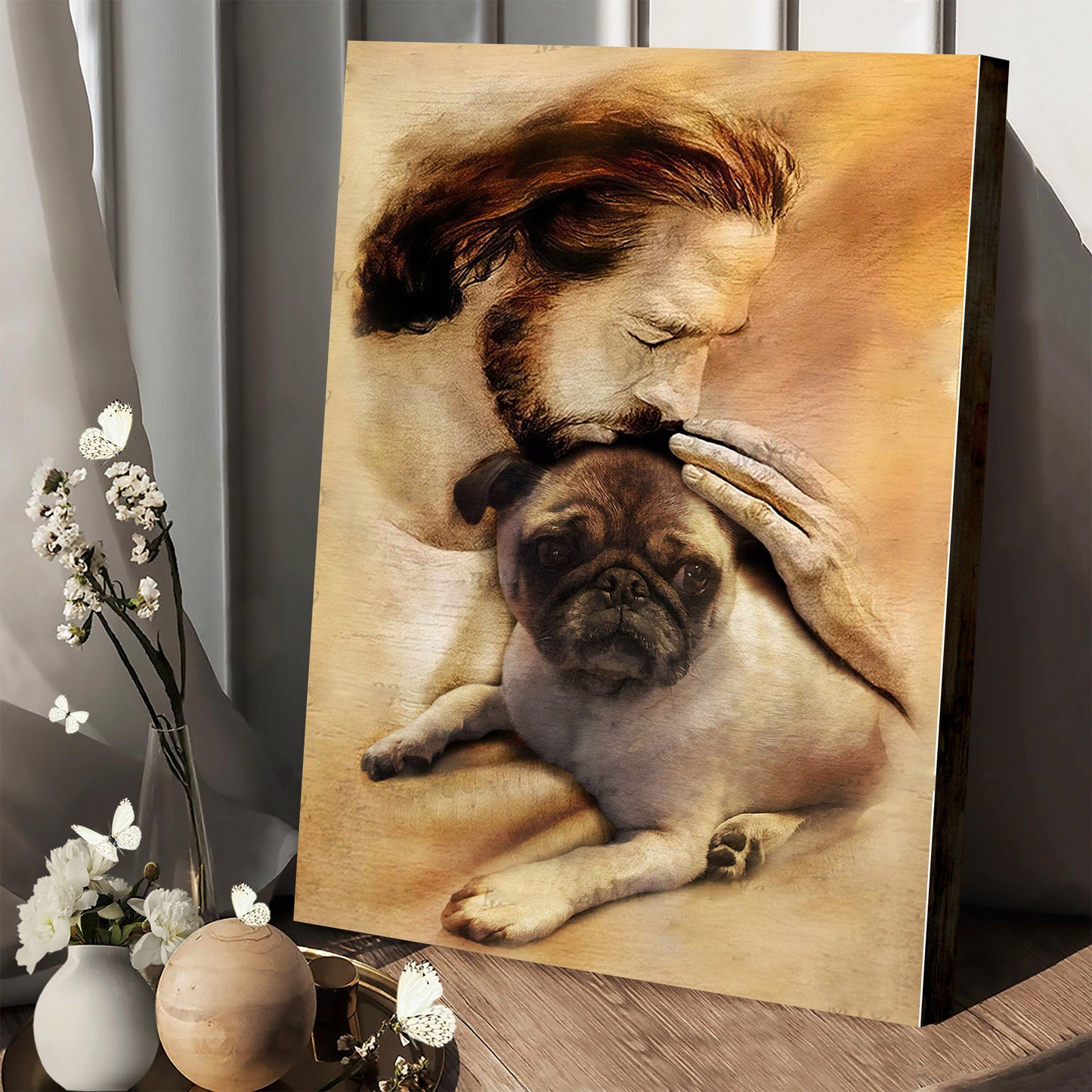 Jesus and Dog - Jesus Canvas Art - Christian Wall Canvas