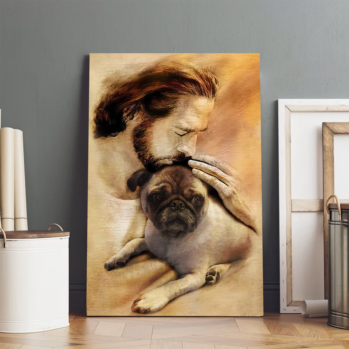 Jesus and Dog - Jesus Canvas Art - Christian Wall Canvas