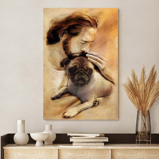 Jesus and Dog - Jesus Canvas Art - Christian Wall Canvas