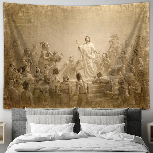 Jesus and His Disciples Tapestry - Christ in America Tapestry Christian - Jesus Pictures - Christian Wall Tapestry