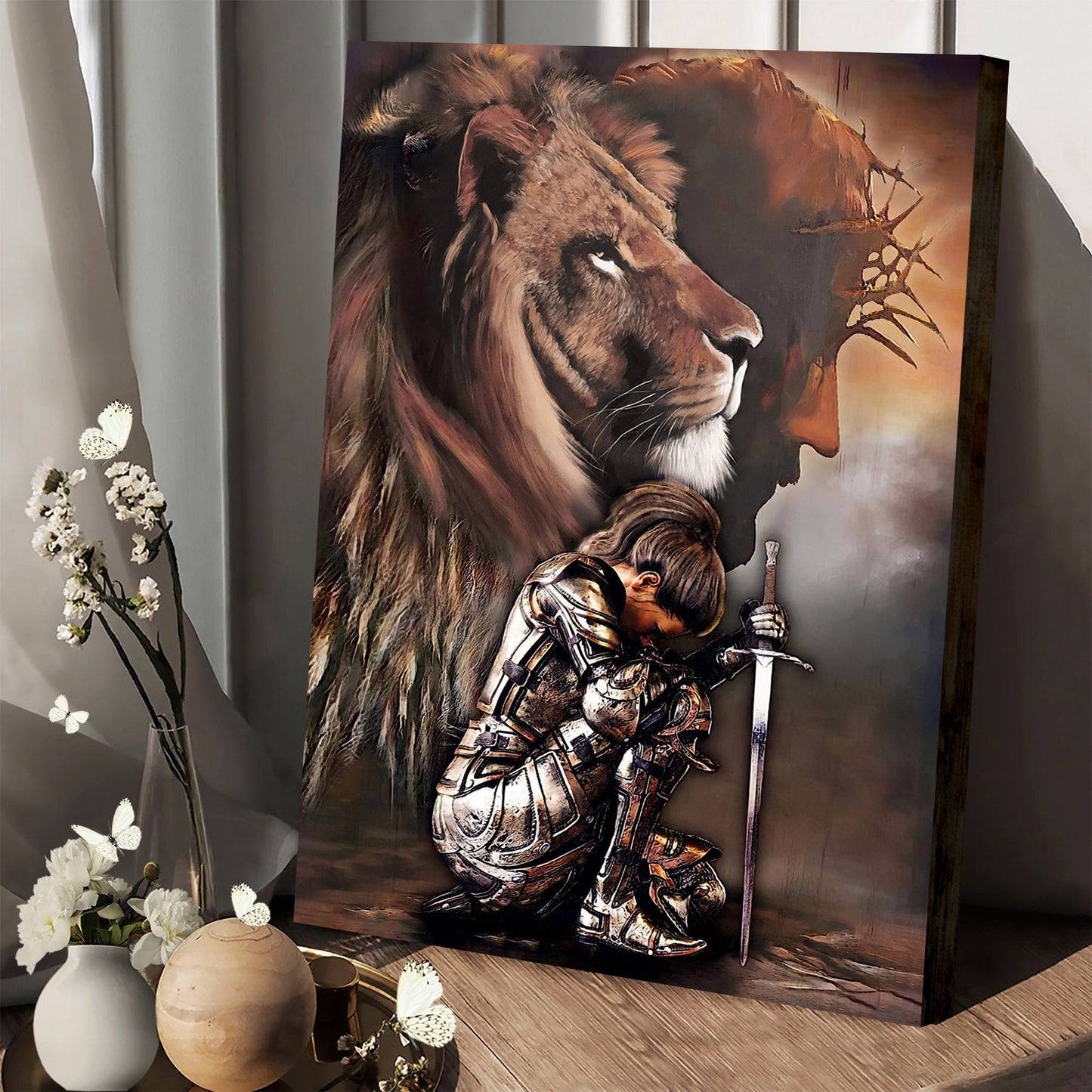 Jesus and Lion - Jesus Canvas Art - Christian Wall Canvas