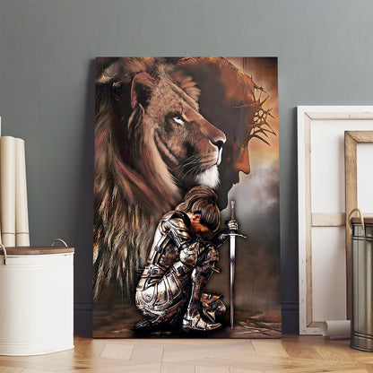 Jesus and Lion - Jesus Canvas Art - Christian Wall Canvas
