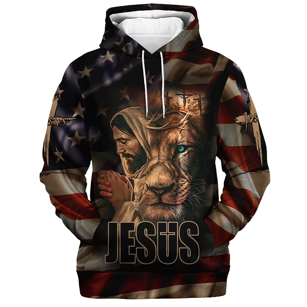 Jesus and Lion 3D Hoodies - Jesus Hoodie - Men & Women Christian Hoodie - 3D Printed Hoodie