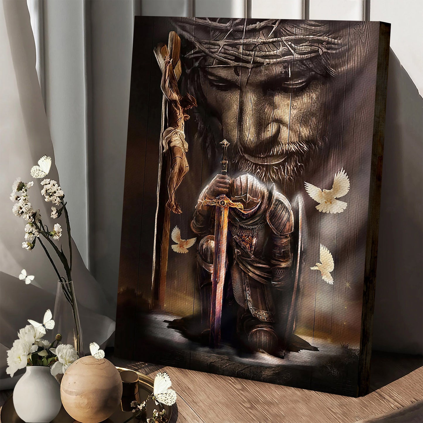 Jesus and Lion Painting - Jesus Canvas Art - Christian Wall Canvas