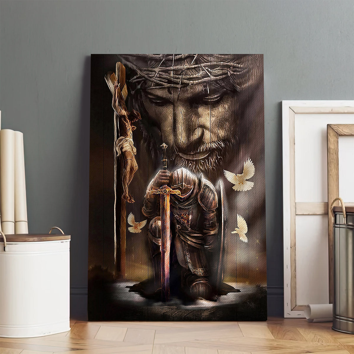 Jesus and Lion Painting - Jesus Canvas Art - Christian Wall Canvas