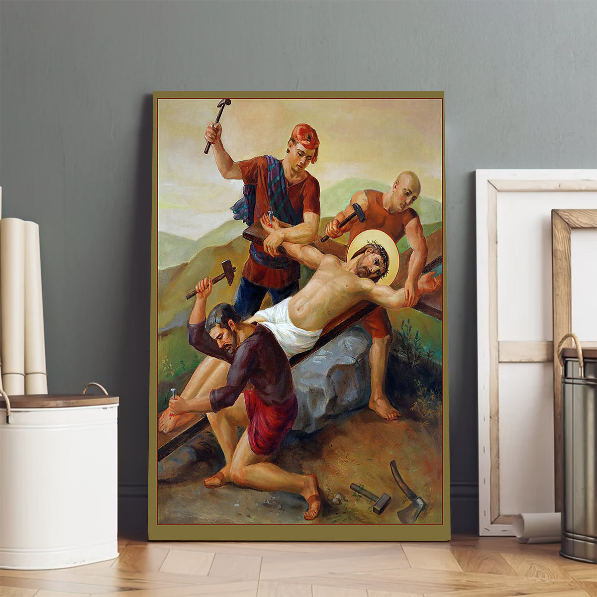 Jesus Is Nailed To The Cross Canvas Wall Art - Easter Canvas Pictures - Christian Canvas Wall Decor