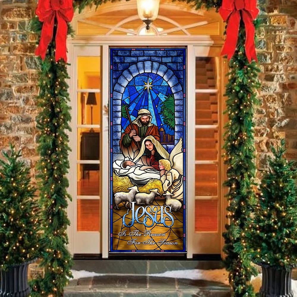 Jesus is the Reason for the Season Nativity Door Cover - Religious Door Decorations - Christian Home Decor