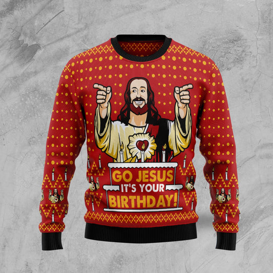 Jesus’s Birthday Ugly Christmas Sweater For Men & Women Adult - Jesus Christ Sweater - God Gifts Idea