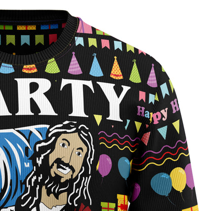 Jesus's Party Ugly Christmas Sweater - Xmas Gifts For Him Or Her - Christmas Gift For Friends - Jesus Christ Sweater - God Gifts Idea