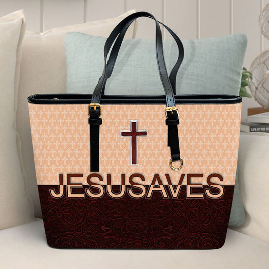Jesusaves Large Pu Leather Tote Bag For Women - Mom Gifts For Mothers Day