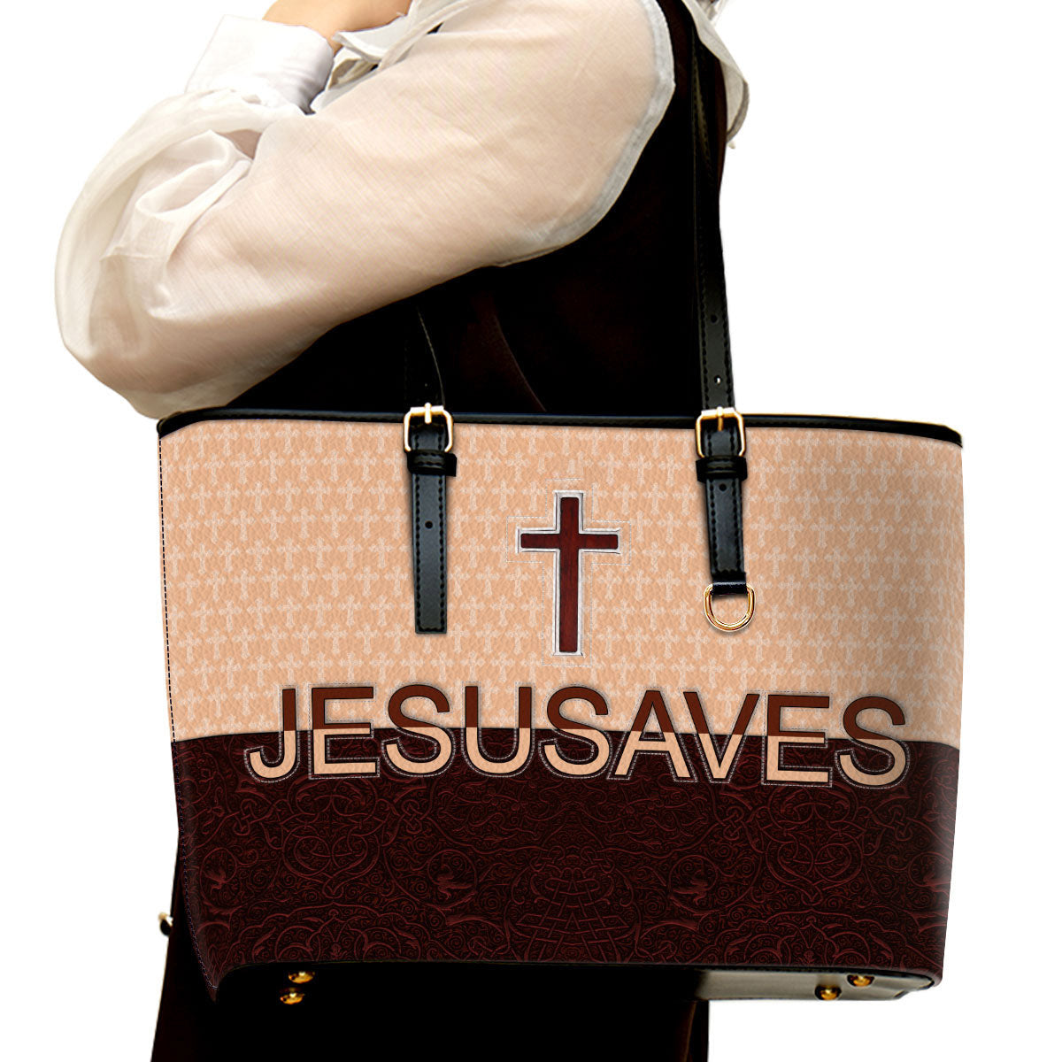 Jesusaves Large Pu Leather Tote Bag For Women - Mom Gifts For Mothers Day