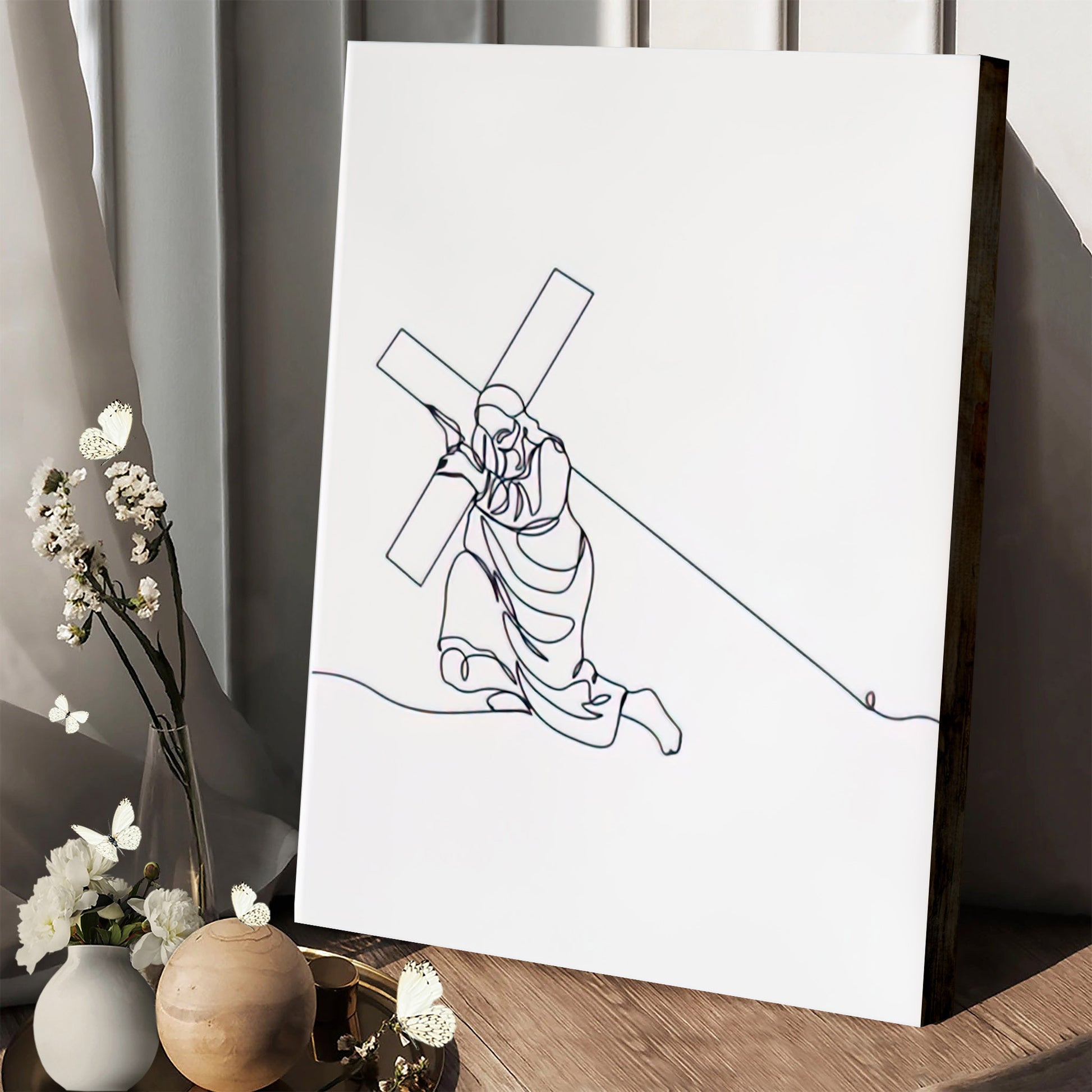 Christ Carrying The Cross Canvas Posters - Jesus Wall Art - Ciaocustom