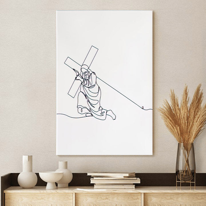 Christ Carrying The Cross Canvas Posters - Jesus Wall Art - Ciaocustom