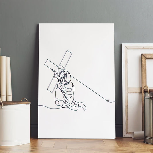 Christ Carrying The Cross Canvas Posters - Jesus Wall Art - Ciaocustom