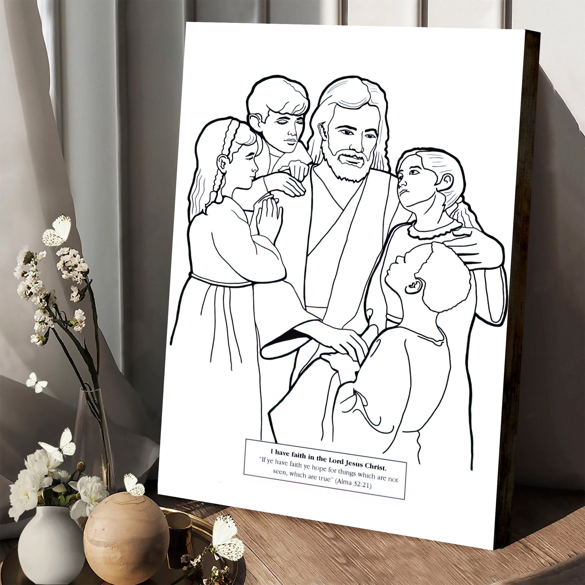 Jesus With Children Canvas Wall Art - Christian Wall Posters - Ciaocustom