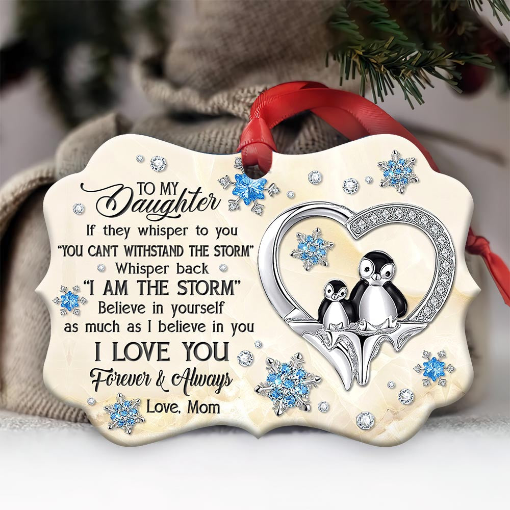  Jewelry Penguin To My Daughter Metal Ornament - Christmas Ornament - Christmas Gift