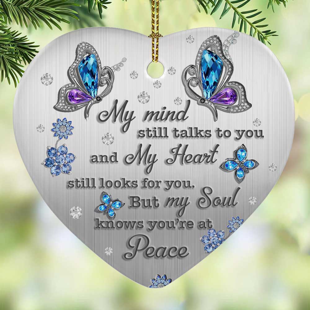 Jewelry Style Butterfly Forever In My Heart Heart Ornament - Christmas Ornament - Ciaocustom