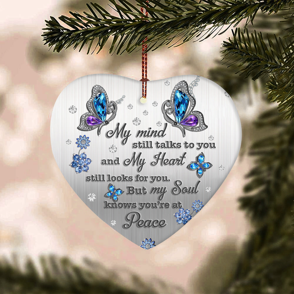 Jewelry Style Butterfly Forever In My Heart Heart Ornament - Christmas Ornament - Ciaocustom