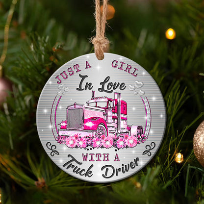 Jewelry Style Love Trucker Ceramic Circle Ornament - Decorative Ornament - Christmas Ornament