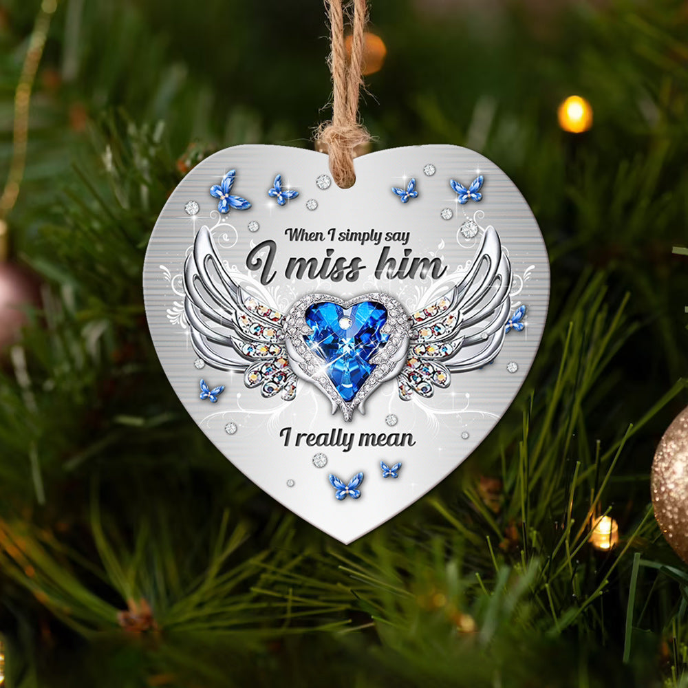 Jewelry Widow Heart I Miss Him Heart Ornament - Christmas Ornament - Ciaocustom