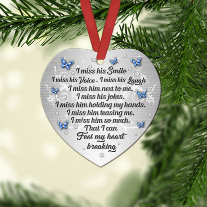 Jewelry Widow Heart I Miss Him Heart Ornament - Christmas Ornament - Ciaocustom