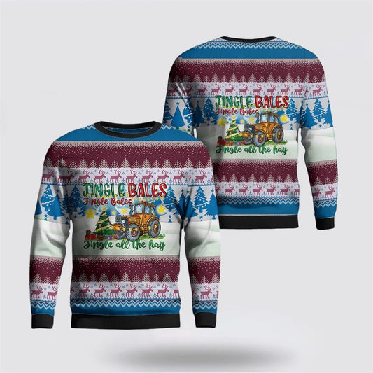 Jingle Bales Jingle Bales Jingle All The Hay Ugly Christmas Sweater, Farm Sweater, Christmas Gift, Best Winter Outfit Christmas