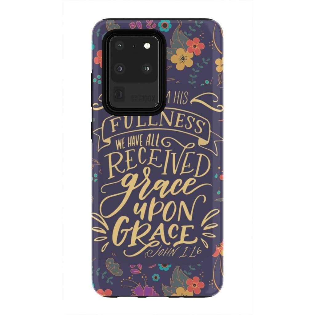 John 116 Grace Upon Grace Bible Verse Phone Case - Christian Phone Cases - Religious Phone Case