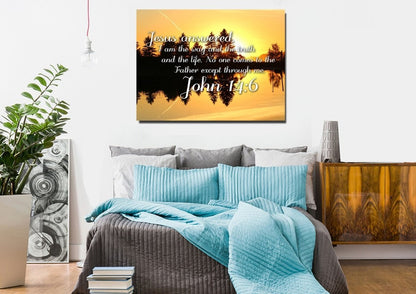 John 146 I Am The Way The Truth And The Life Wall Art Canvas Print - Christian Canvas Wall Art