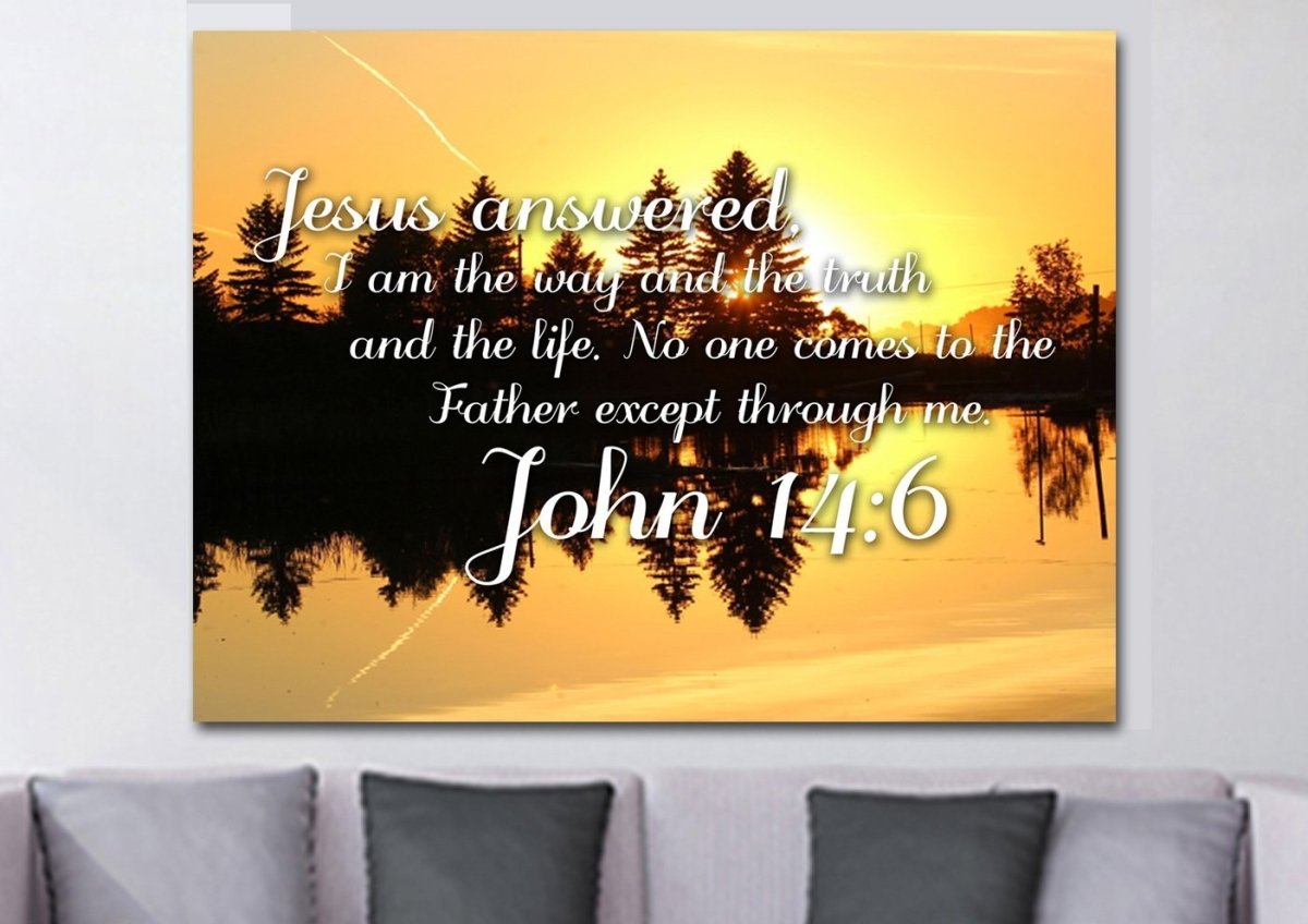 John 146 I Am The Way The Truth And The Life Wall Art Canvas Print - Christian Canvas Wall Art