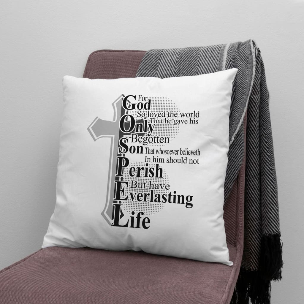 John 316 For God So Loved The World Bible Verse Pillow
