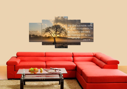 John 316 Kjv #11 Bible Verse Canvas Wall Art - Christian Canvas Wall Art