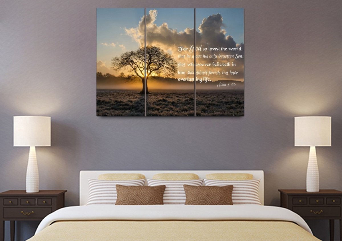 John 316 Kjv #11 Bible Verse Canvas Wall Art - Christian Canvas Wall Art