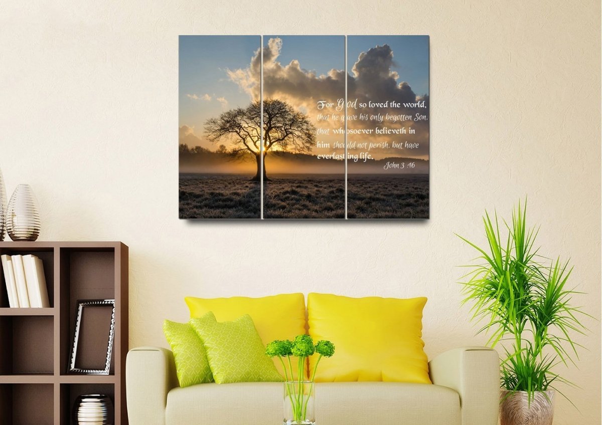 John 316 Kjv #11 Bible Verse Canvas Wall Art - Christian Canvas Wall Art