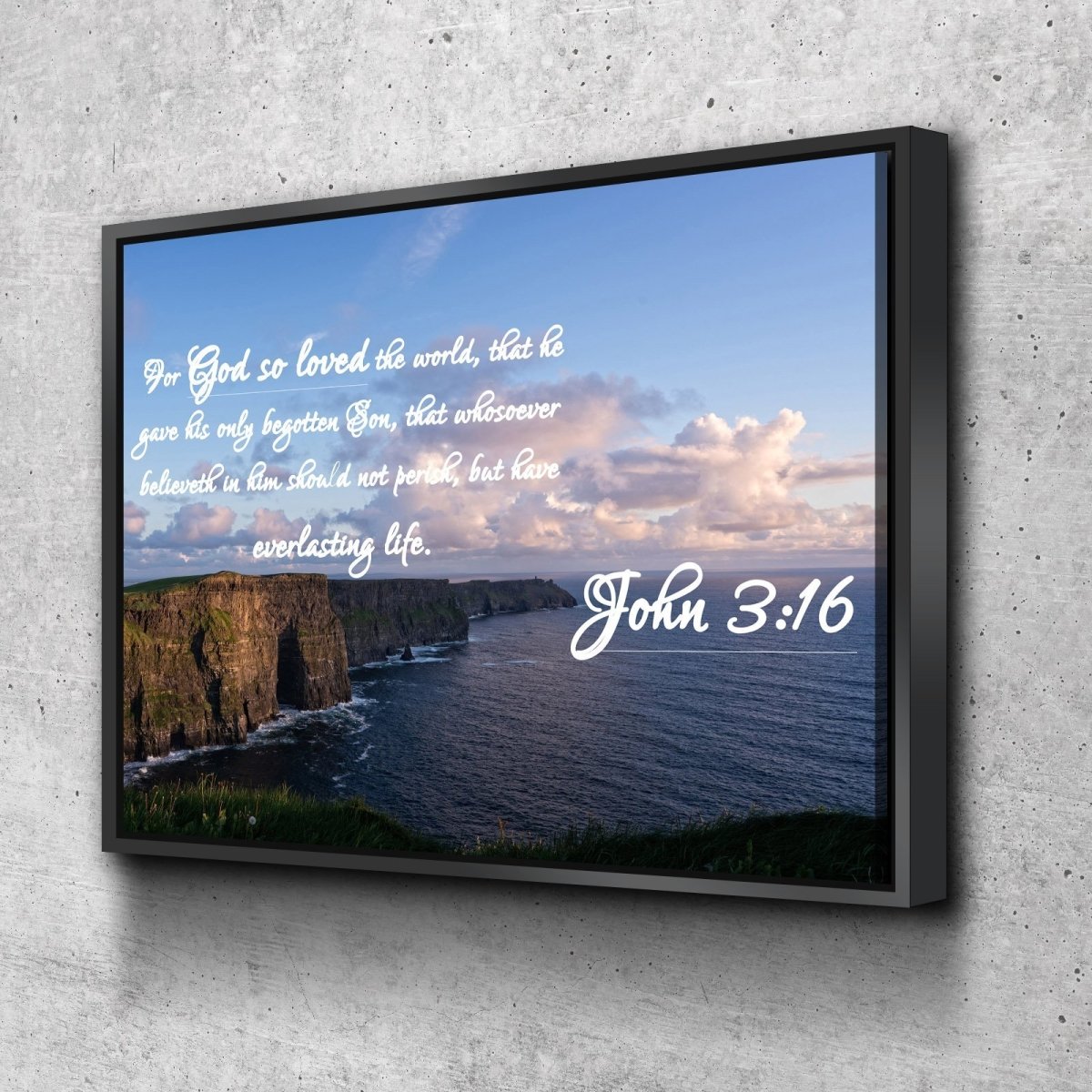 John 316 Kjv #12 Bible Verse Canvas Wall Art - Christian Canvas Wall Art