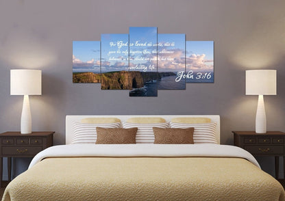 John 316 Kjv #12 Bible Verse Canvas Wall Art - Christian Canvas Wall Art