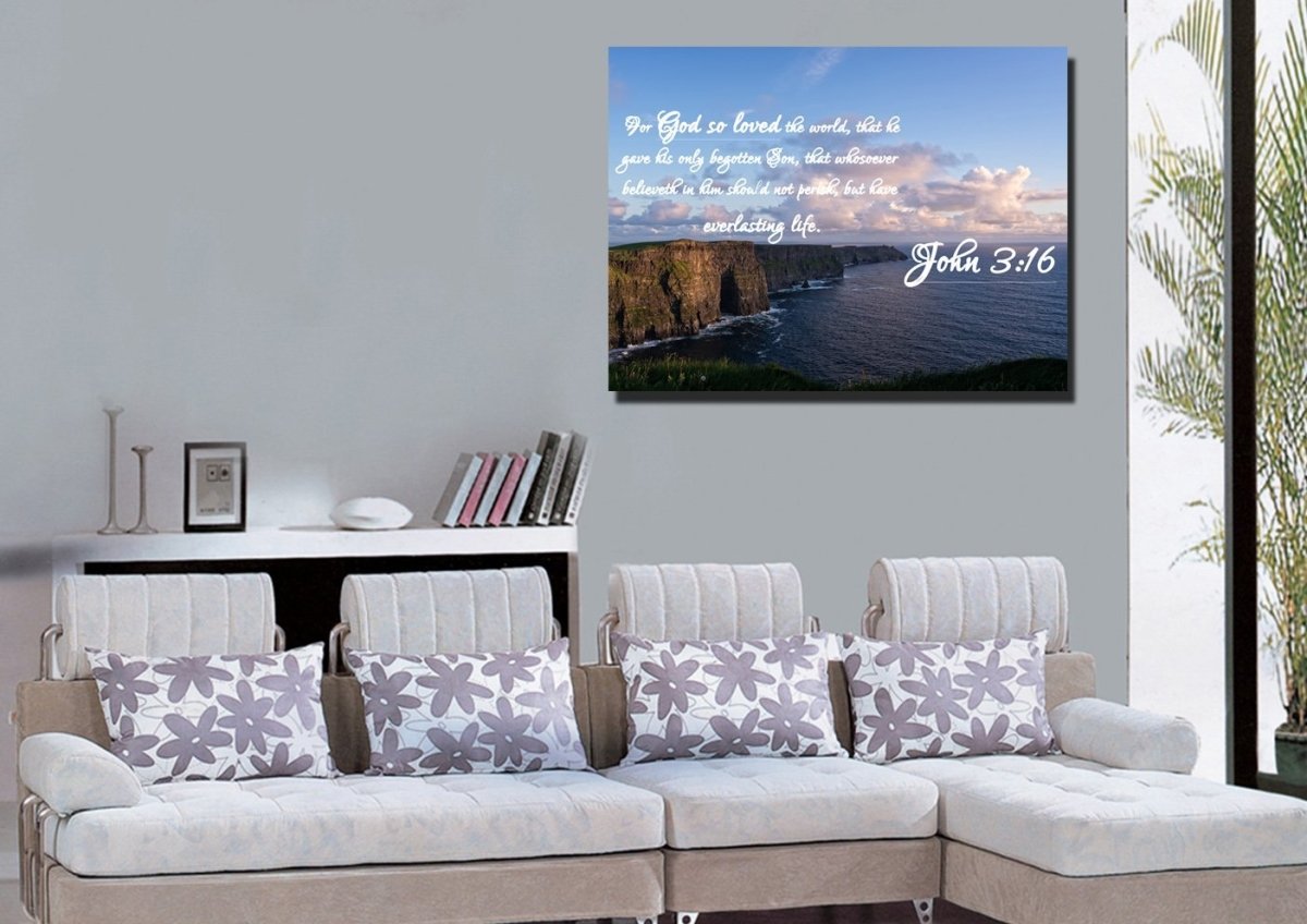 John 316 Kjv #12 Bible Verse Canvas Wall Art - Christian Canvas Wall Art