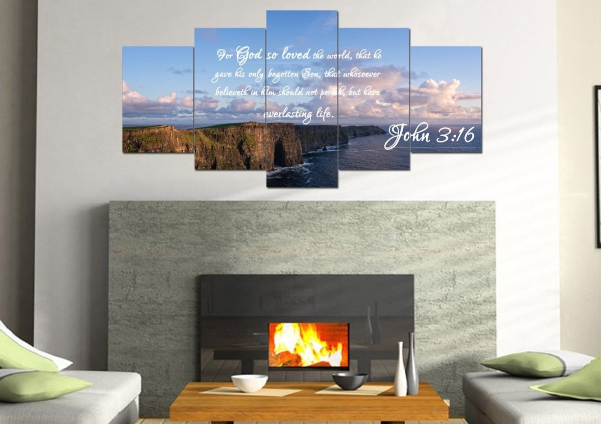 John 316 Kjv #12 Bible Verse Canvas Wall Art - Christian Canvas Wall Art