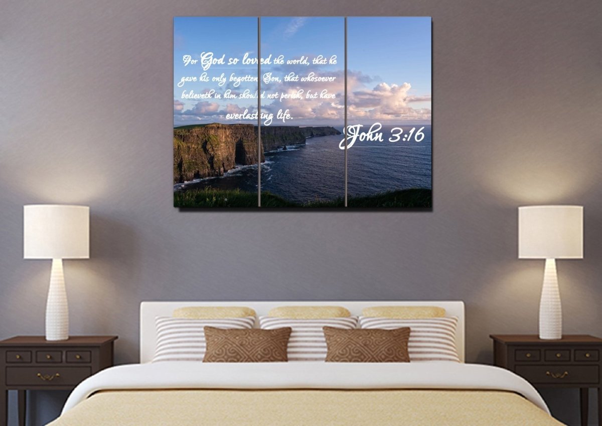 John 316 Kjv #12 Bible Verse Canvas Wall Art - Christian Canvas Wall Art