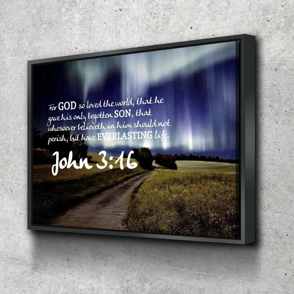 John 316 Kjv #13 Bible Verse Canvas Wall Art - Christian Canvas Wall Art