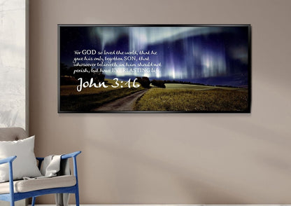 John 316 Kjv #13 Bible Verse Canvas Wall Art - Christian Canvas Wall Art