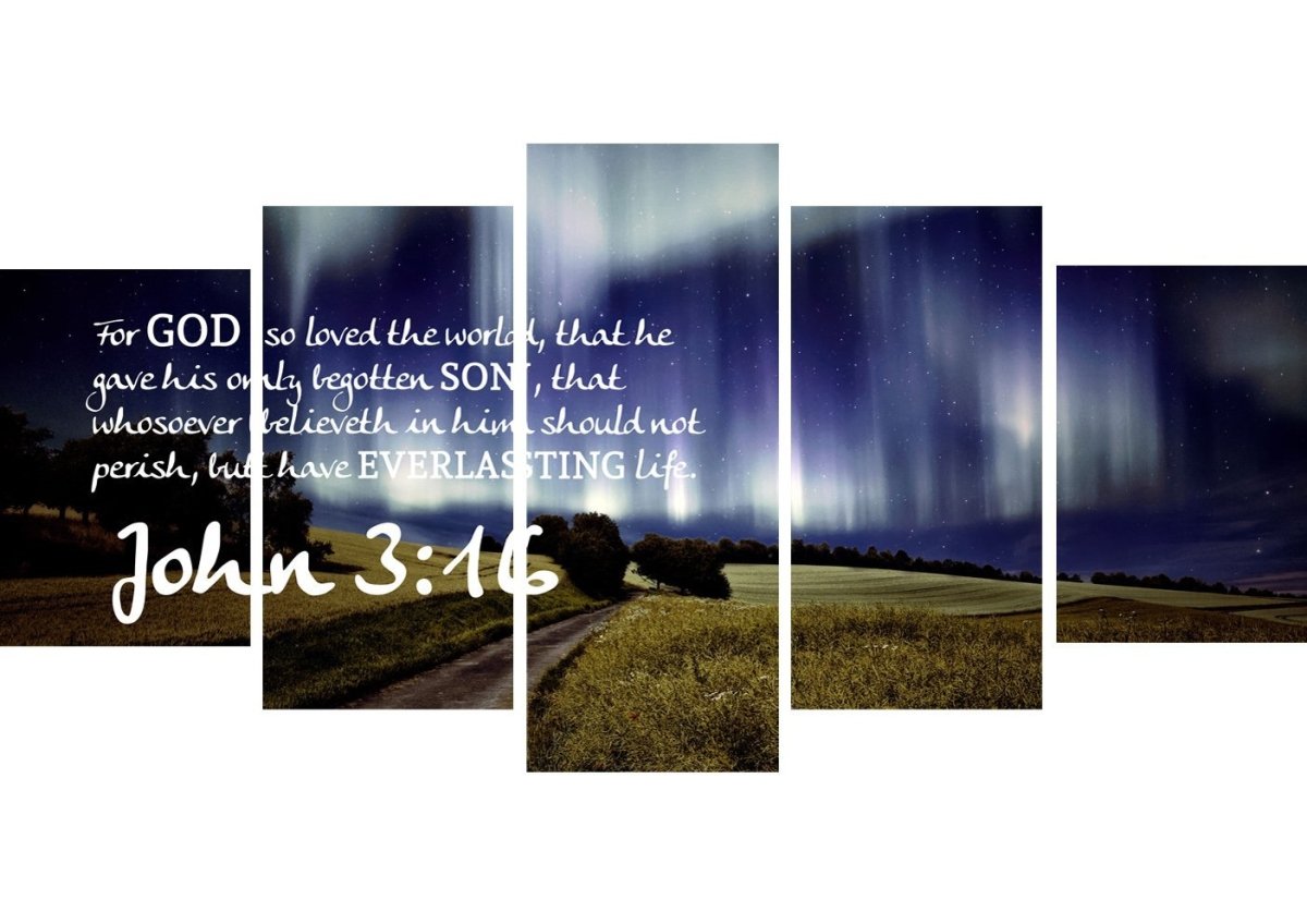 John 316 Kjv #13 Bible Verse Canvas Wall Art - Christian Canvas Wall Art