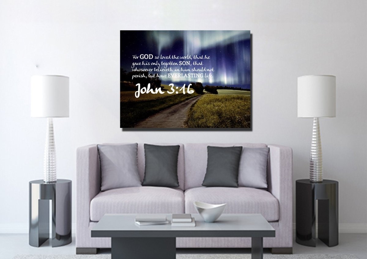 John 316 Kjv #13 Bible Verse Canvas Wall Art - Christian Canvas Wall Art