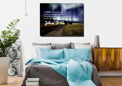 John 316 Kjv #13 Bible Verse Canvas Wall Art - Christian Canvas Wall Art