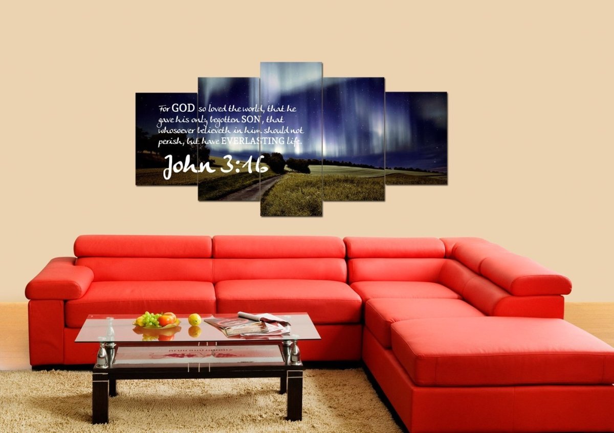 John 316 Kjv #13 Bible Verse Canvas Wall Art - Christian Canvas Wall Art