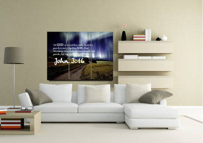 John 316 Kjv #13 Bible Verse Canvas Wall Art - Christian Canvas Wall Art