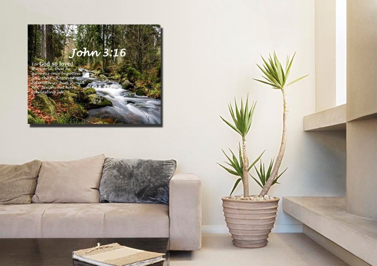 John 316 Kjv #14 Bible Verse Canvas Wall Art - Christian Canvas Wall Art